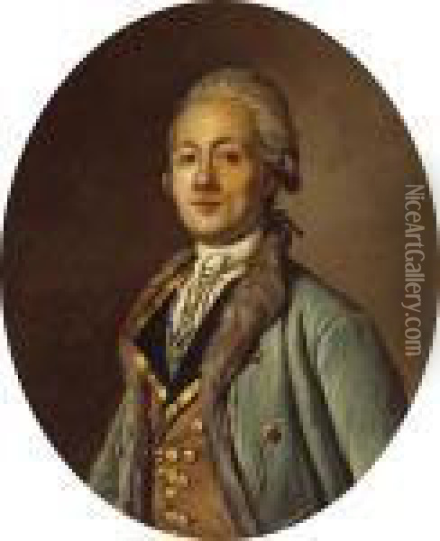 A Portrait Of A Gentleman Oil Painting - Antoine Vestier