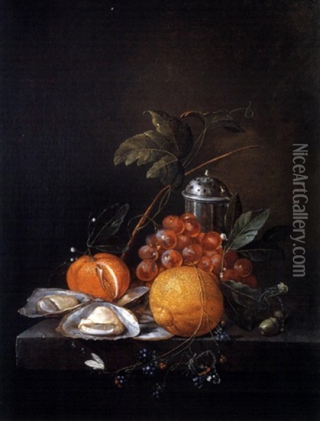 Stilleben Mit Fruchten Oil Painting - Cornelis De Heem