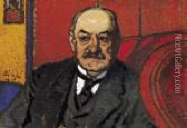 Uncle Fulop Oil Painting - Jozsef Rippl-Ronai