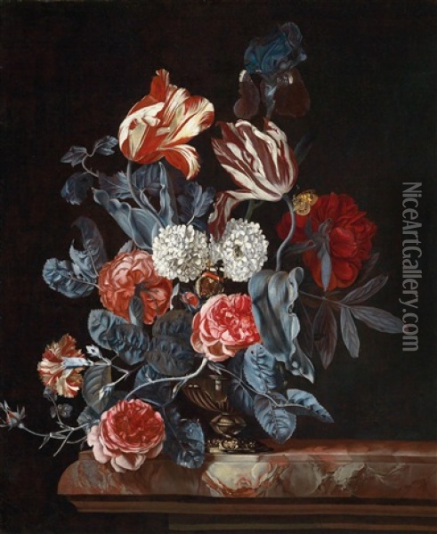 Ein Blumenstillleben Oil Painting - Willem Van Aelst