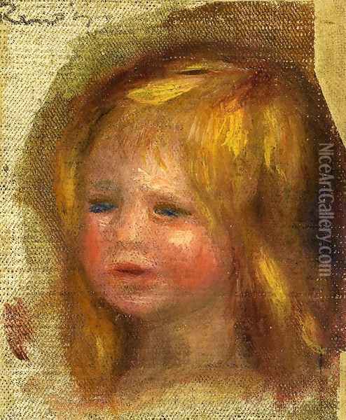 Coco's Head Oil Painting - Pierre Auguste Renoir