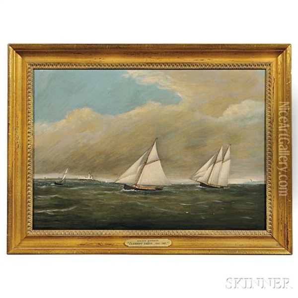 Yachts Off Baker Island Light, Salem Harbor Oil Painting - Clement Drew