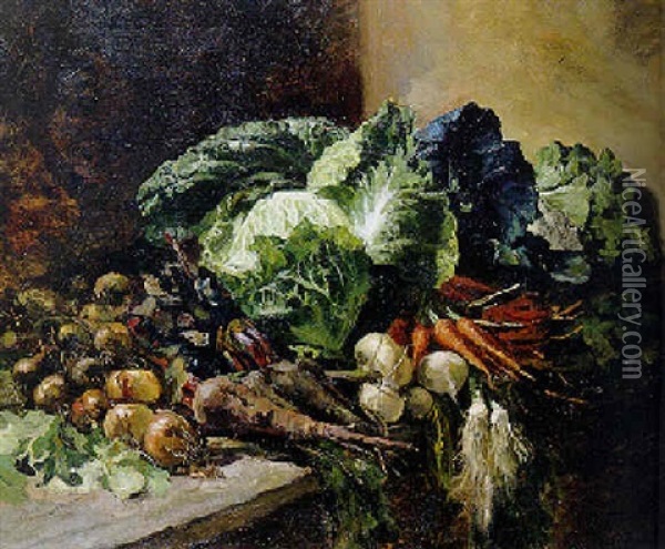 Groentestilleven: A Still Life With Vegetables Oil Painting - George Hendrik Breitner