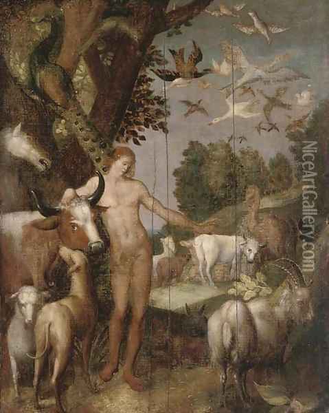 The Naming of the Animals in the Garden of Eden Oil Painting - Roelandt Jacobsz Savery