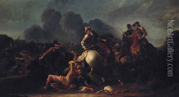 A cavalry battle 4 Oil Painting - Jacques Courtois