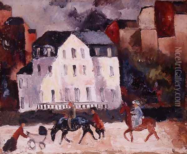 Horses in Paris, 1924 Oil Painting - Christopher Wood