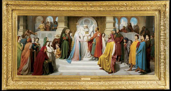 The Marriage Of The Virgin Oil Painting - Jean-Louis Canon