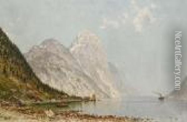 Fjordlandschaft Oil Painting - Walter Moras