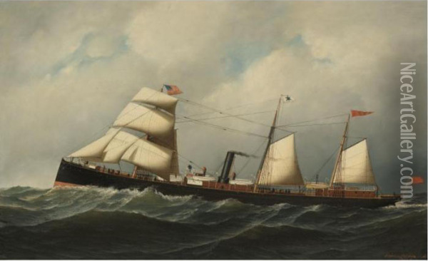 The Steamship Athens Oil Painting - Antonio Nicolo Gasparo Jacobsen