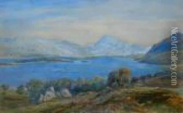 A Highland Loch Oil Painting - John MacWhirter
