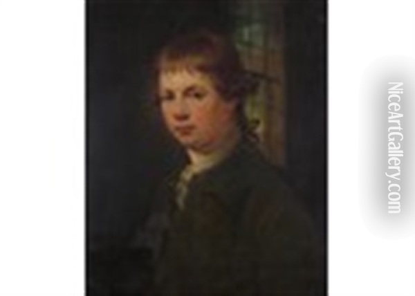 Portrait Of A Boy, Head And Shoulders Oil Painting - Sir John Hoppner