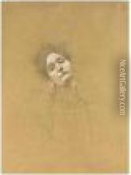 Brustbild Einer Jungen Frau Mit 
Nach Links Geneigtem Kopf (bust Of A Girl, Head Turned To The Left) Oil Painting - Gustav Klimt