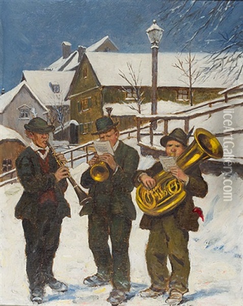Wandernde Musikanten Oil Painting - Rudolf Hesse