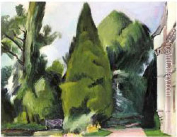 Le Jardin Oil Painting - Jean Hippolyte Marchand