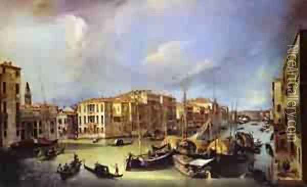 Grand Canal Looking North-East From The Palazzoorner-Spinelli Oil Painting - (Giovanni Antonio Canal) Canaletto