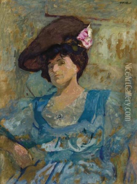 Portrait De Lucy Hessel Au Chapeau Mousquetaire Oil Painting - Jean-Edouard Vuillard
