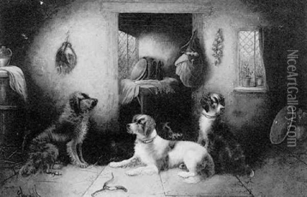 In The Gamekeeper's Cottage Oil Painting - George Armfield