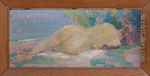 Nude Oil Painting - Jacques Elie Abraham Hermanjat