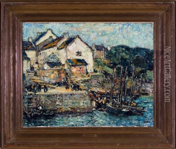 Breton Fishing Village Oil Painting - Walter Griffin