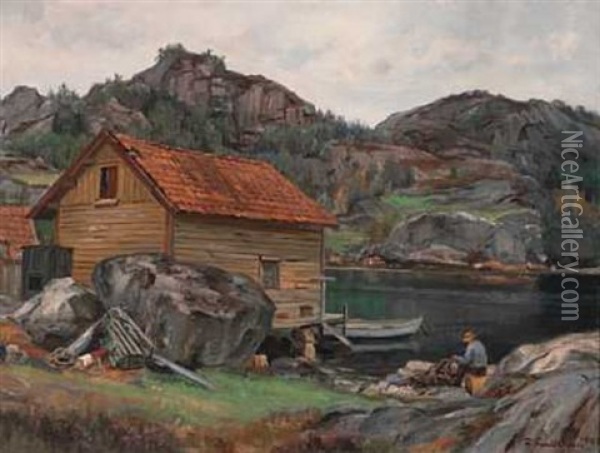 Garnet Renses Oil Painting - Thoralv Sundt-Ohlsen