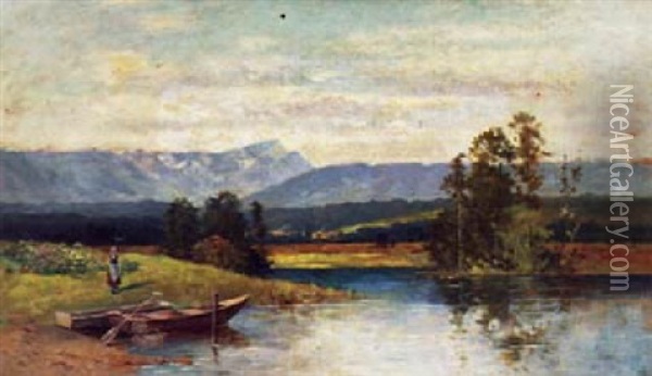 Ostensee Mit Zugspitze Oil Painting - Eugen Reichenbach