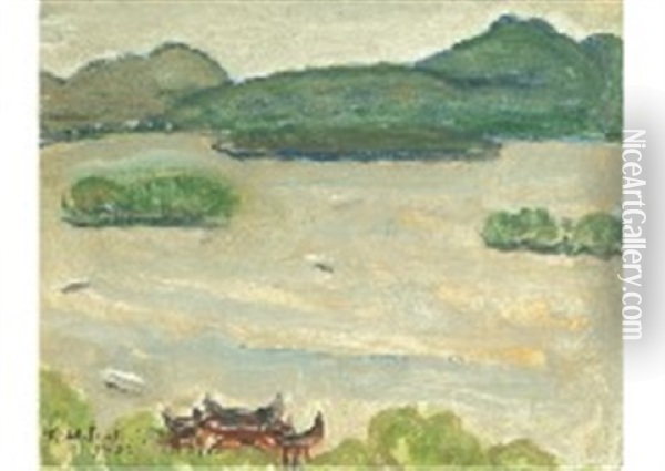 Hangzhou West Lake Oil Painting - Kunishiro Mitsutani