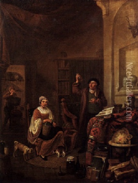 A Visit To The Doctor Oil Painting - Jan Josef Horemans the Elder