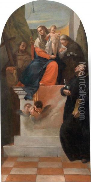 Sacra Famiglia Con San Francesco Oil Painting - Francesco Zugno