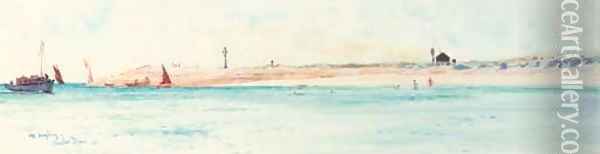 Off Hayling Island Oil Painting - Charles Edward Dixon