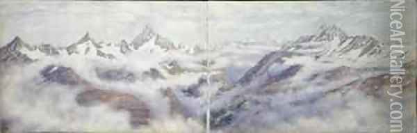 View from the Breithorn 2 Oil Painting - Arthur Cust