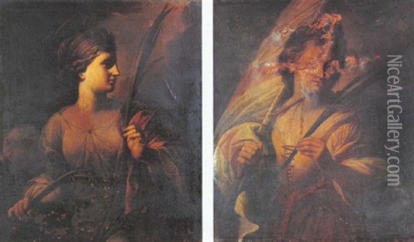 Sainte Martyre Oil Painting - Pierre Rivalz