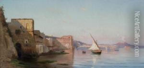 View Of Naples Bay Oil Painting - Pietro Barucci