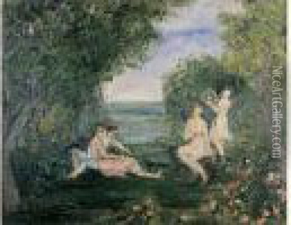Jeunes Femmes Dans Un Parc Oil Painting - Pierre Laprade
