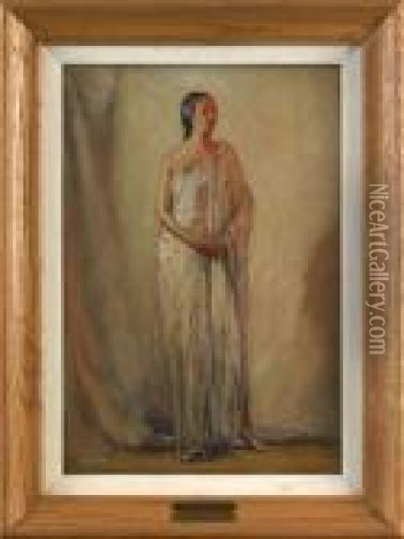 Portrait Of Miss Ruth Mayerson Oil Painting - Albert Jean Adolphe