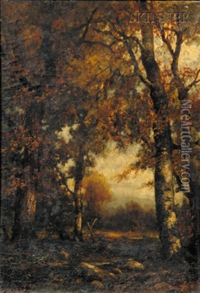 Clearing In The Forest Oil Painting - Charles Linford