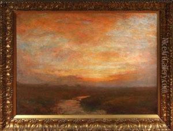 A Borderland Sunrise Oil Painting - John Falconar Slater