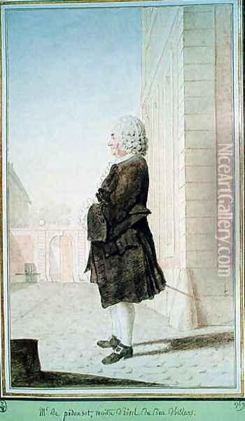 Monsieur de Pidensat, Butler to the Duke of Orleans, 1769 Oil Painting - Louis Carrogis Carmontelle
