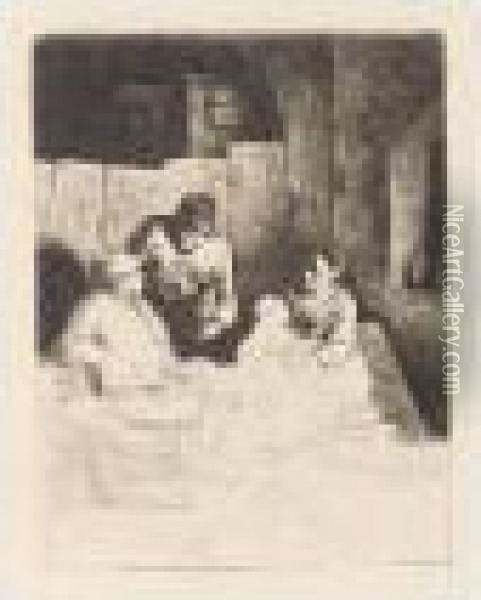 The Mother Seated In An Inn (hollstein 31) Oil Painting - Cornelis (Pietersz.) Bega