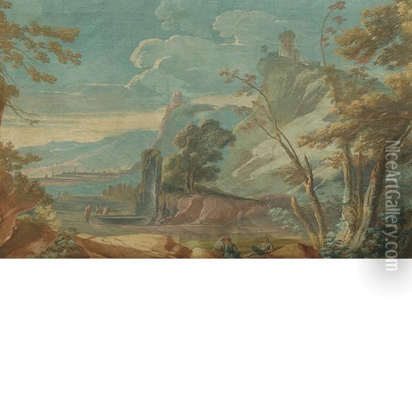 Veduta Della Campagna Romana Oil Painting - Jan Frans Van Bloemen (Orizzonte)