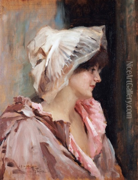 Parisisk Kvinna I Peignoir Oil Painting - Albert Edelfelt
