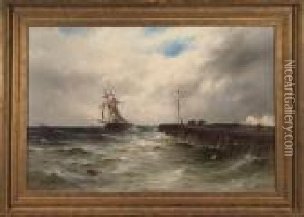 Coming Into Dover Oil Painting - Gustave de Breanski