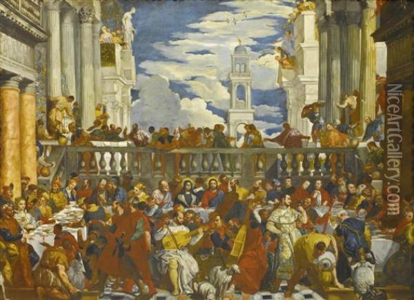 The Wedding At Canaan Oil Painting - Bonifacio Veronese (Pitati)