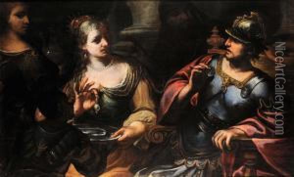 ) Antonio E
 Cleopatra Oil Painting - Giovanni Battista Merano