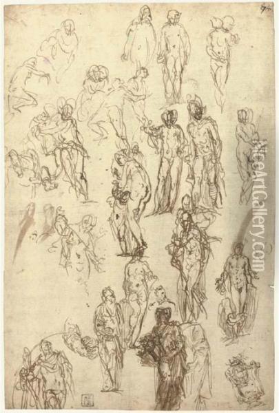 Studies Of Mercury, Venus, Cupid And Saturn And Other Figures Oil Painting - Paolo Veronese (Caliari)