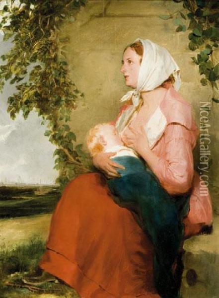 Anya Gyermekevel Oil Painting - Karl Edler Von Kratzler