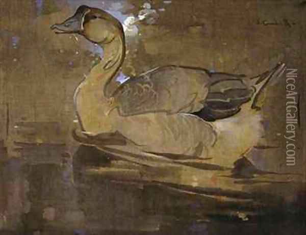 The Chinese Goose Oil Painting - Joseph Crawhall