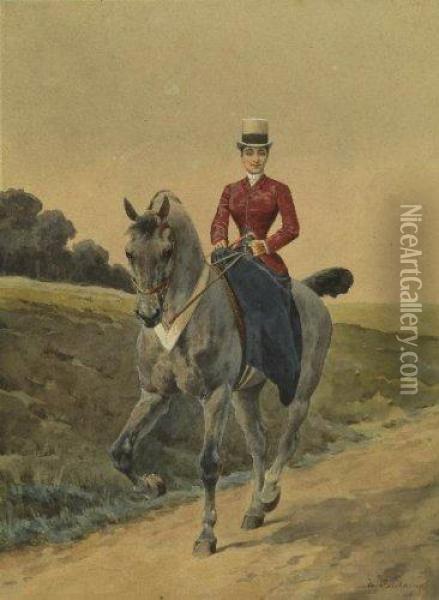 Cavaliere Oil Painting - Charles Fernand de Condamy