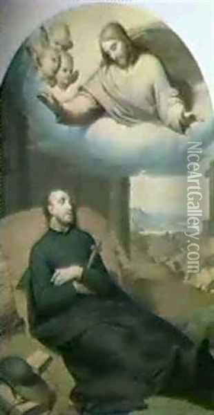 Die Verklarung Des Heiligen Franziskus Oil Painting - Johann Gebhard Flatz