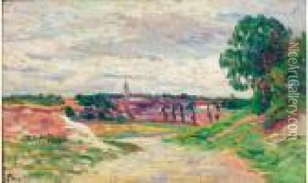 Paysage De Saint-ay, Circa 1890-1900 Oil Painting - Maximilien Luce