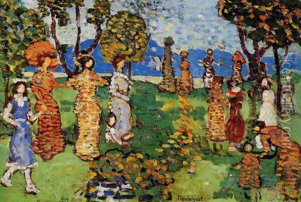 A Day In The Country Oil Painting - Maurice Brazil Prendergast